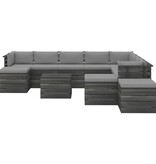 VidaXL 12-delige Loungeset met kussens pallet massief grenenhout