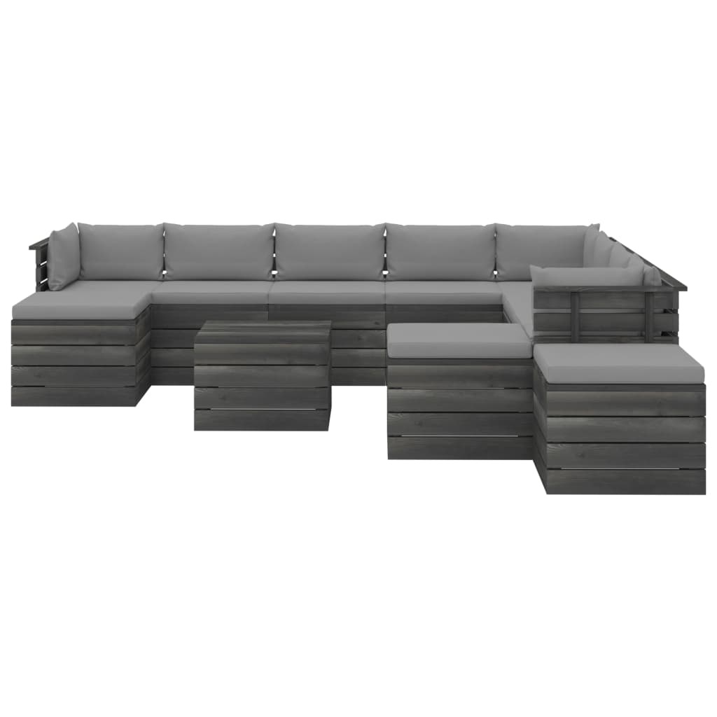 VidaXL 12-delige Loungeset met kussens pallet massief grenenhout