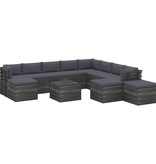 VidaXL 12-delige Loungeset met kussens pallet massief grenenhout