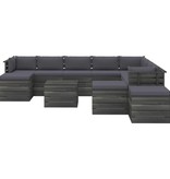 VidaXL 12-delige Loungeset met kussens pallet massief grenenhout