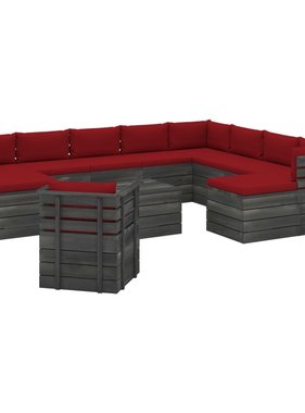 VidaXL 12-delige Loungeset met kussens pallet massief grenenhout