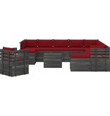 VidaXL 12-delige Loungeset met kussens pallet massief grenenhout