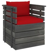 VidaXL 12-delige Loungeset met kussens pallet massief grenenhout