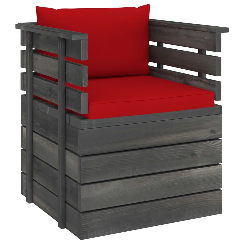 VidaXL 12-delige Loungeset met kussens pallet massief grenenhout