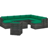 VidaXL 12-delige Loungeset met kussens pallet massief grenenhout