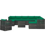 VidaXL 12-delige Loungeset met kussens pallet massief grenenhout