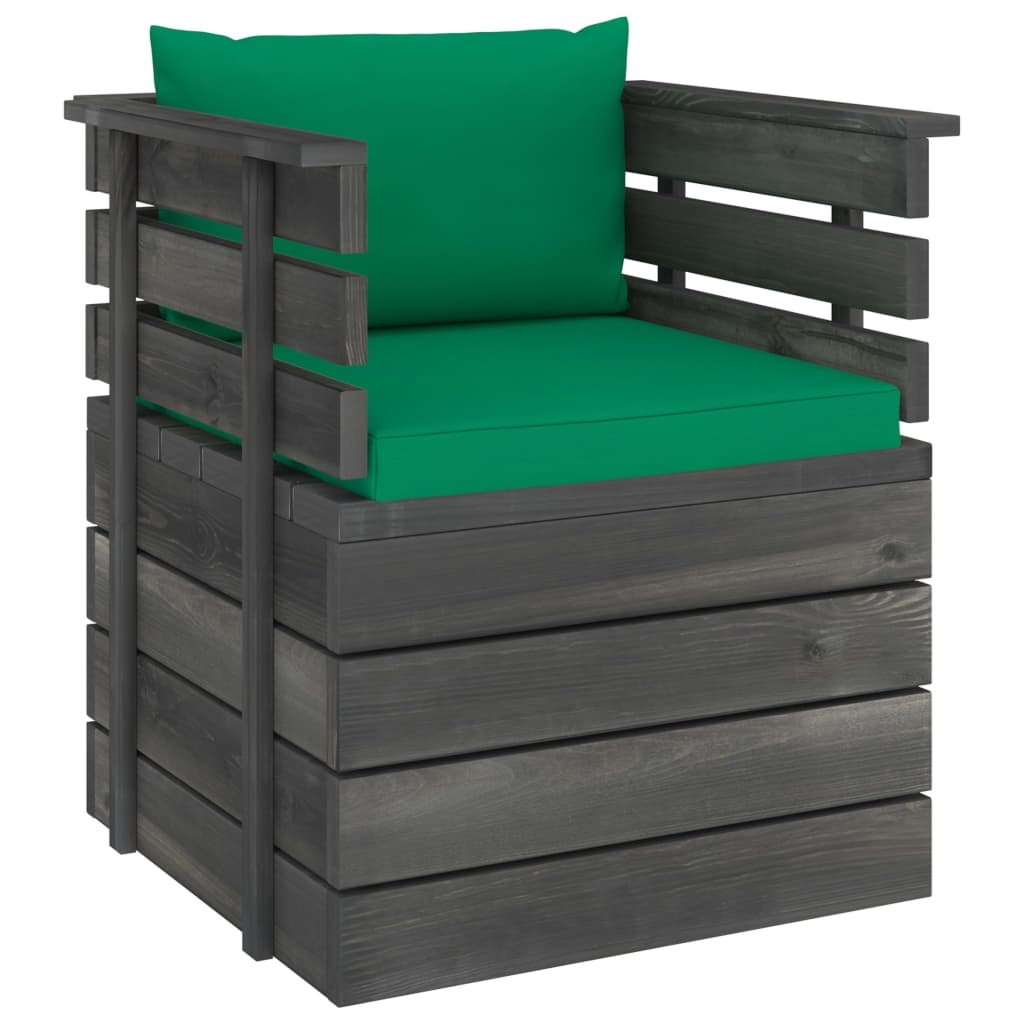 VidaXL 12-delige Loungeset met kussens pallet massief grenenhout