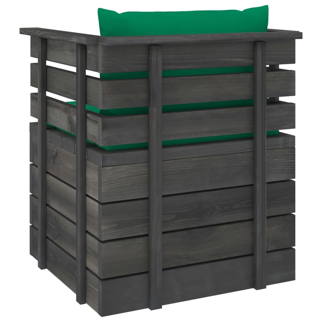 VidaXL 12-delige Loungeset met kussens pallet massief grenenhout