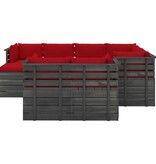 VidaXL 10-delige Loungeset met kussens pallet massief grenenhout