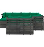 VidaXL 10-delige Loungeset met kussens pallet massief grenenhout