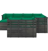 vidaXL 10-delige Loungeset met kussens pallet massief grenenhout