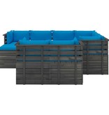 vidaXL 10-delige Loungeset met kussens pallet massief grenenhout