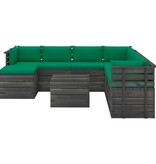 VidaXL 9-delige Loungeset met kussens pallet massief grenenhout