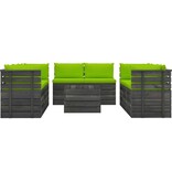 VidaXL 9-delige Loungeset met kussens pallet massief grenenhout