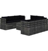VidaXL 9-delige Loungeset met kussens pallet massief grenenhout