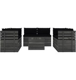 VidaXL 9-delige Loungeset met kussens pallet massief grenenhout