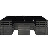 VidaXL 9-delige Loungeset met kussens pallet massief grenenhout