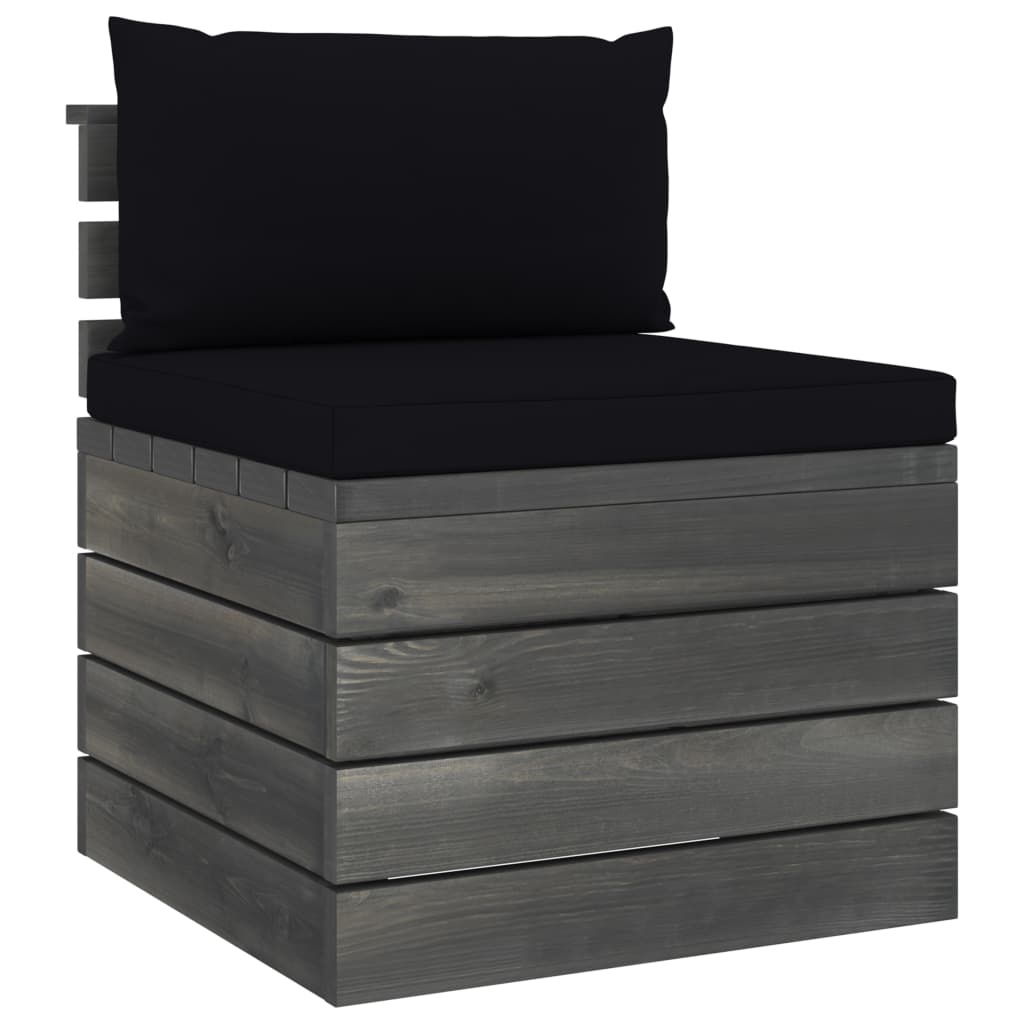 VidaXL 9-delige Loungeset met kussens pallet massief grenenhout