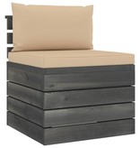 VidaXL 9-delige Loungeset met kussens pallet massief grenenhout