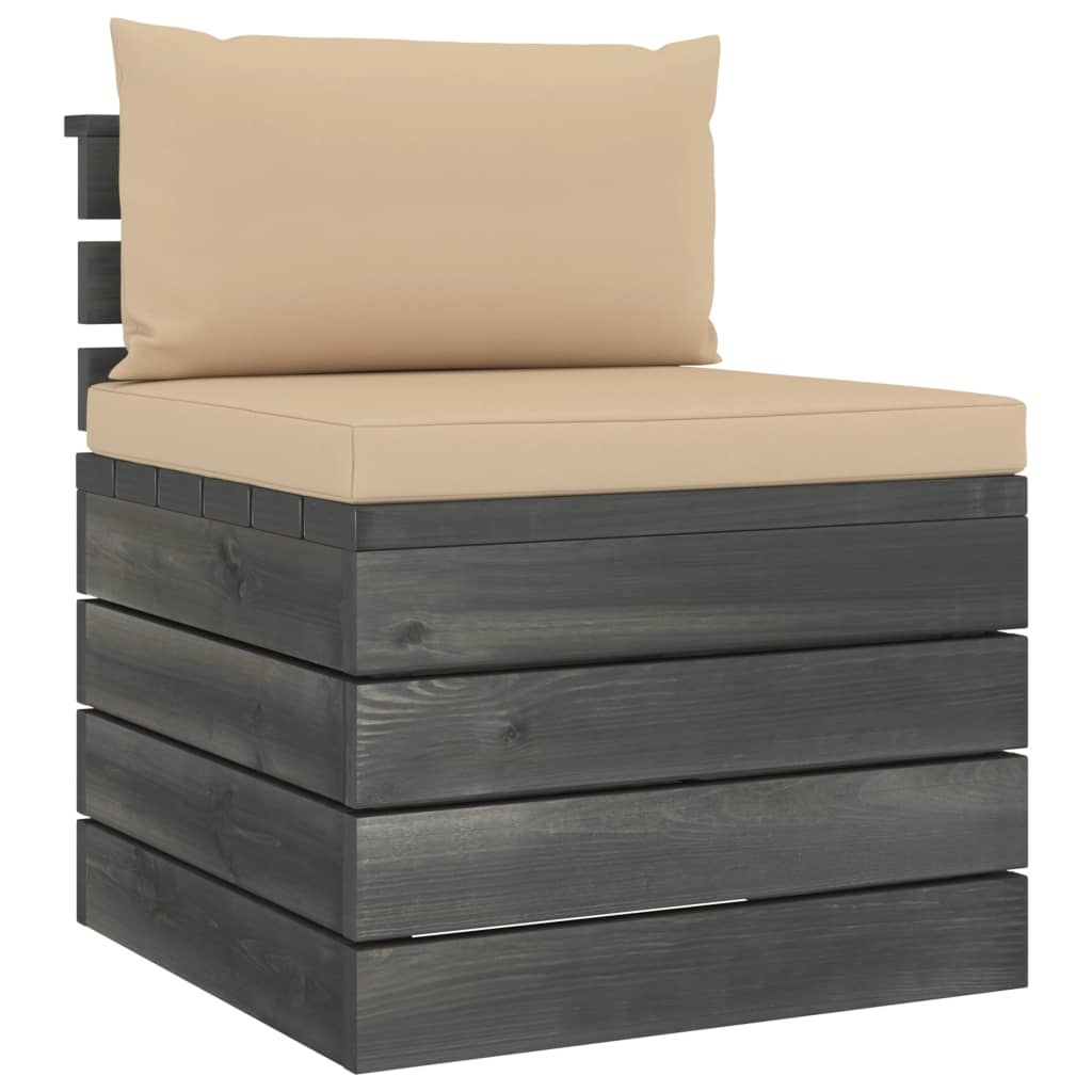 VidaXL 9-delige Loungeset met kussens pallet massief grenenhout