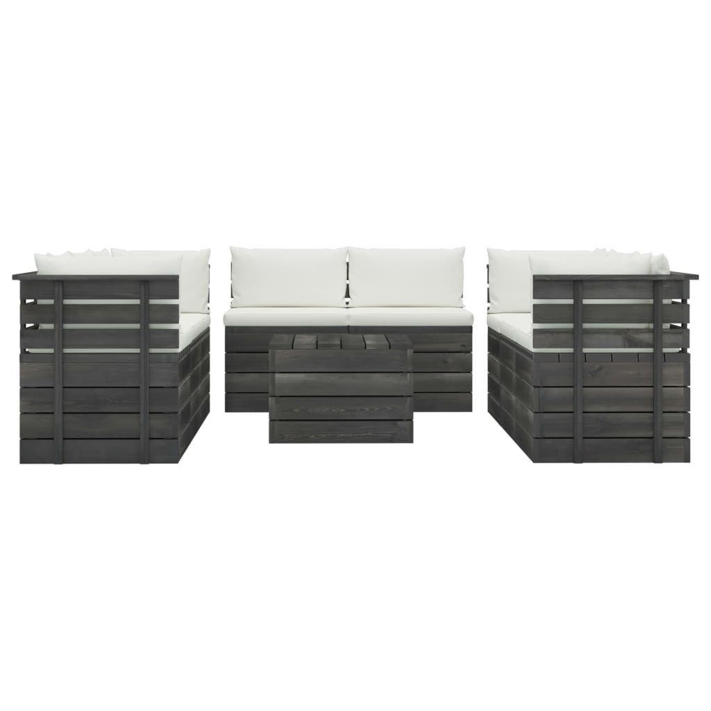 VidaXL 9-delige Loungeset met kussens pallet massief grenenhout