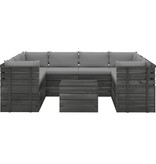 VidaXL 9-delige Loungeset met kussens pallet massief grenenhout