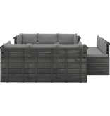 VidaXL 9-delige Loungeset met kussens pallet massief grenenhout
