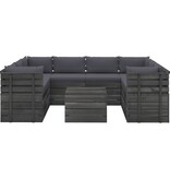 VidaXL 9-delige Loungeset met kussens pallet massief grenenhout