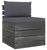 VidaXL 9-delige Loungeset met kussens pallet massief grenenhout