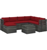 VidaXL 8-delige Loungeset met kussens pallet massief grenenhout