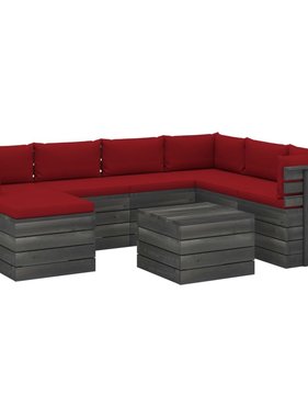 VidaXL 8-delige Loungeset met kussens pallet massief grenenhout