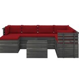 VidaXL 8-delige Loungeset met kussens pallet massief grenenhout