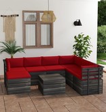 VidaXL 8-delige Loungeset met kussens pallet massief grenenhout