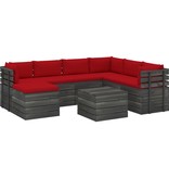 VidaXL 8-delige Loungeset met kussens pallet massief grenenhout