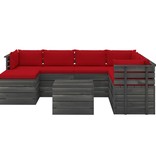 VidaXL 8-delige Loungeset met kussens pallet massief grenenhout