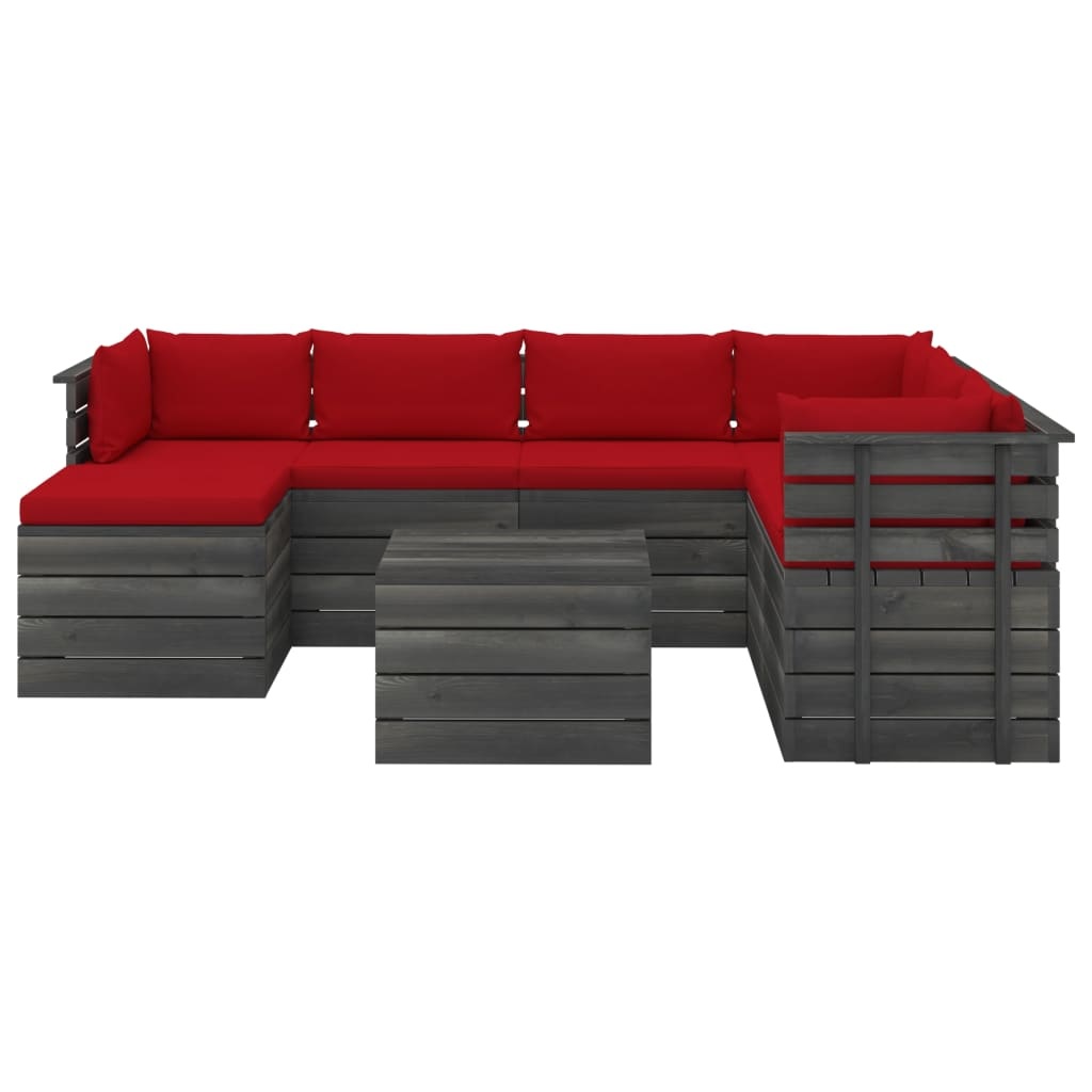 VidaXL 8-delige Loungeset met kussens pallet massief grenenhout