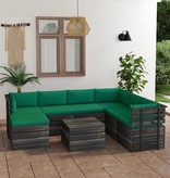 VidaXL 8-delige Loungeset met kussens pallet massief grenenhout