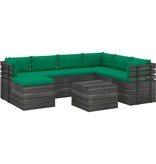 VidaXL 8-delige Loungeset met kussens pallet massief grenenhout