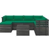 VidaXL 8-delige Loungeset met kussens pallet massief grenenhout