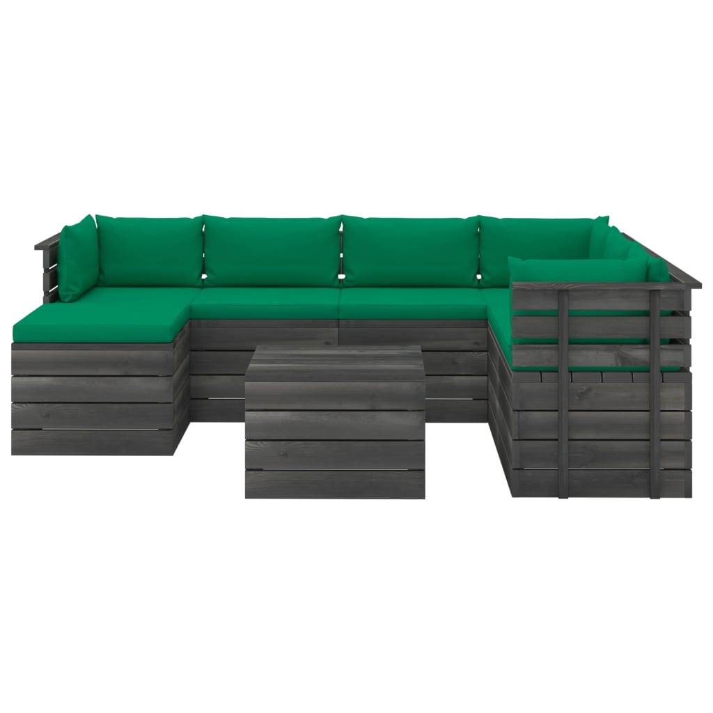 VidaXL 8-delige Loungeset met kussens pallet massief grenenhout