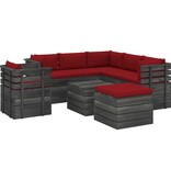 VidaXL 8-delige Loungeset met kussens pallet massief grenenhout
