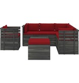 VidaXL 8-delige Loungeset met kussens pallet massief grenenhout