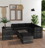 VidaXL 8-delige Loungeset met kussens pallet massief grenenhout