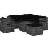 VidaXL 8-delige Loungeset met kussens pallet massief grenenhout