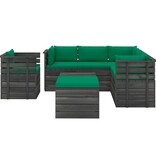 VidaXL 8-delige Loungeset met kussens pallet massief grenenhout