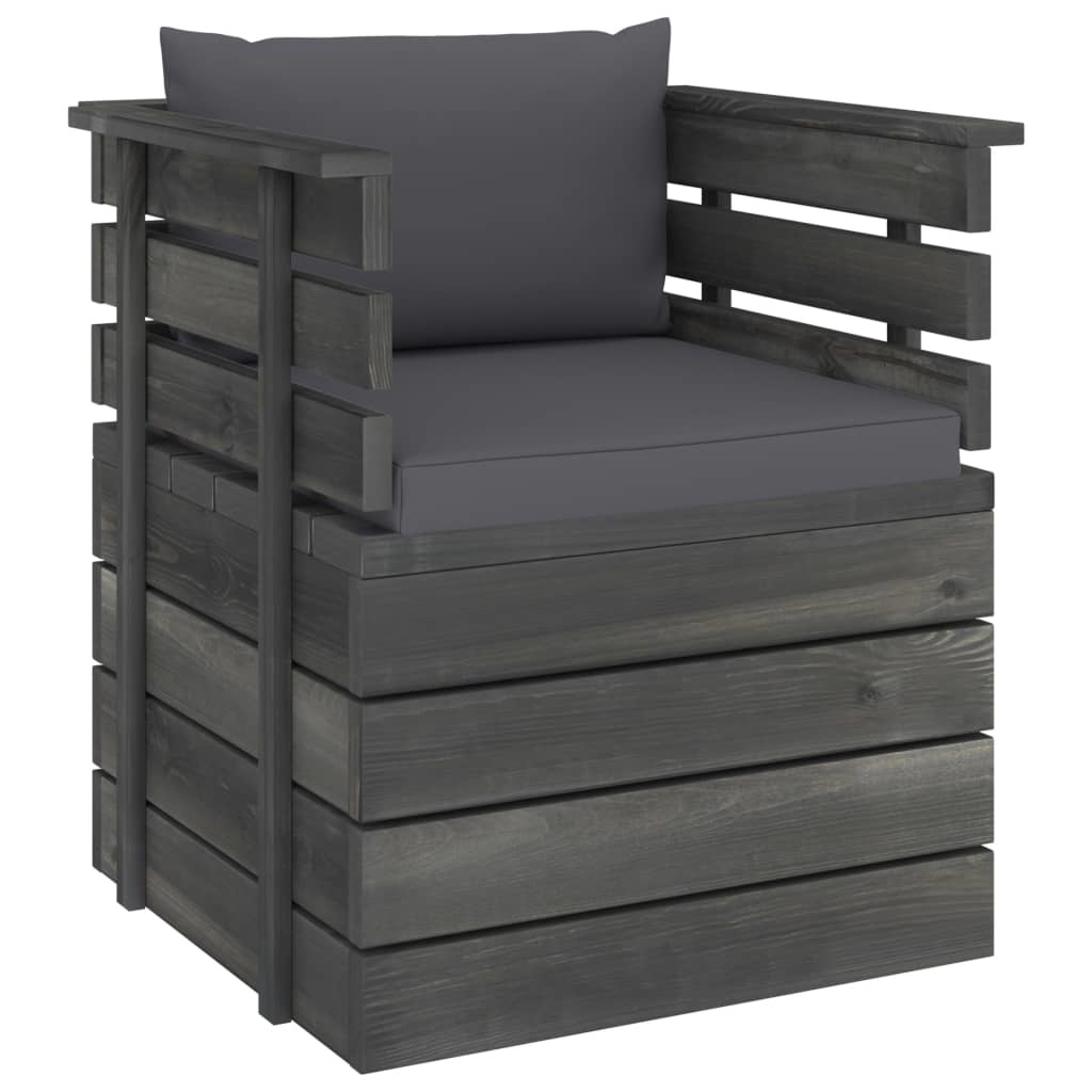 VidaXL 8-delige Loungeset met kussens pallet massief grenenhout