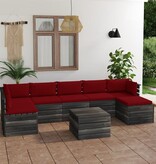 vidaXL 8-delige Loungeset met kussens pallet massief grenenhout