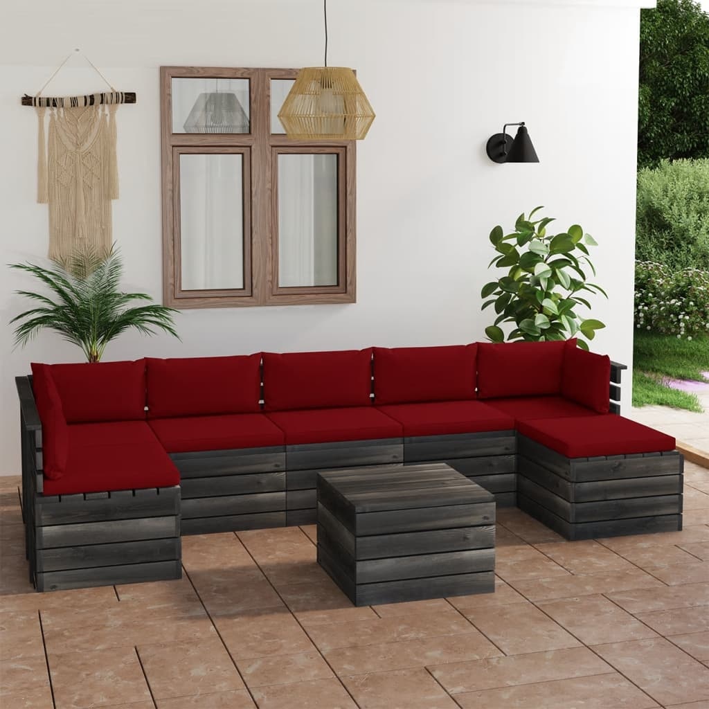 VidaXL 8-delige Loungeset met kussens pallet massief grenenhout