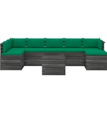 vidaXL 8-delige Loungeset met kussens pallet massief grenenhout