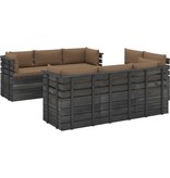 VidaXL 9-delige Loungeset met kussens pallet massief grenenhout